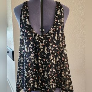 Floral Top Crochet Back